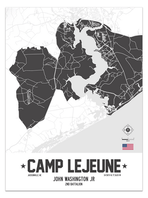 Camp Lejeune, Jacksonville, North Carolina Map