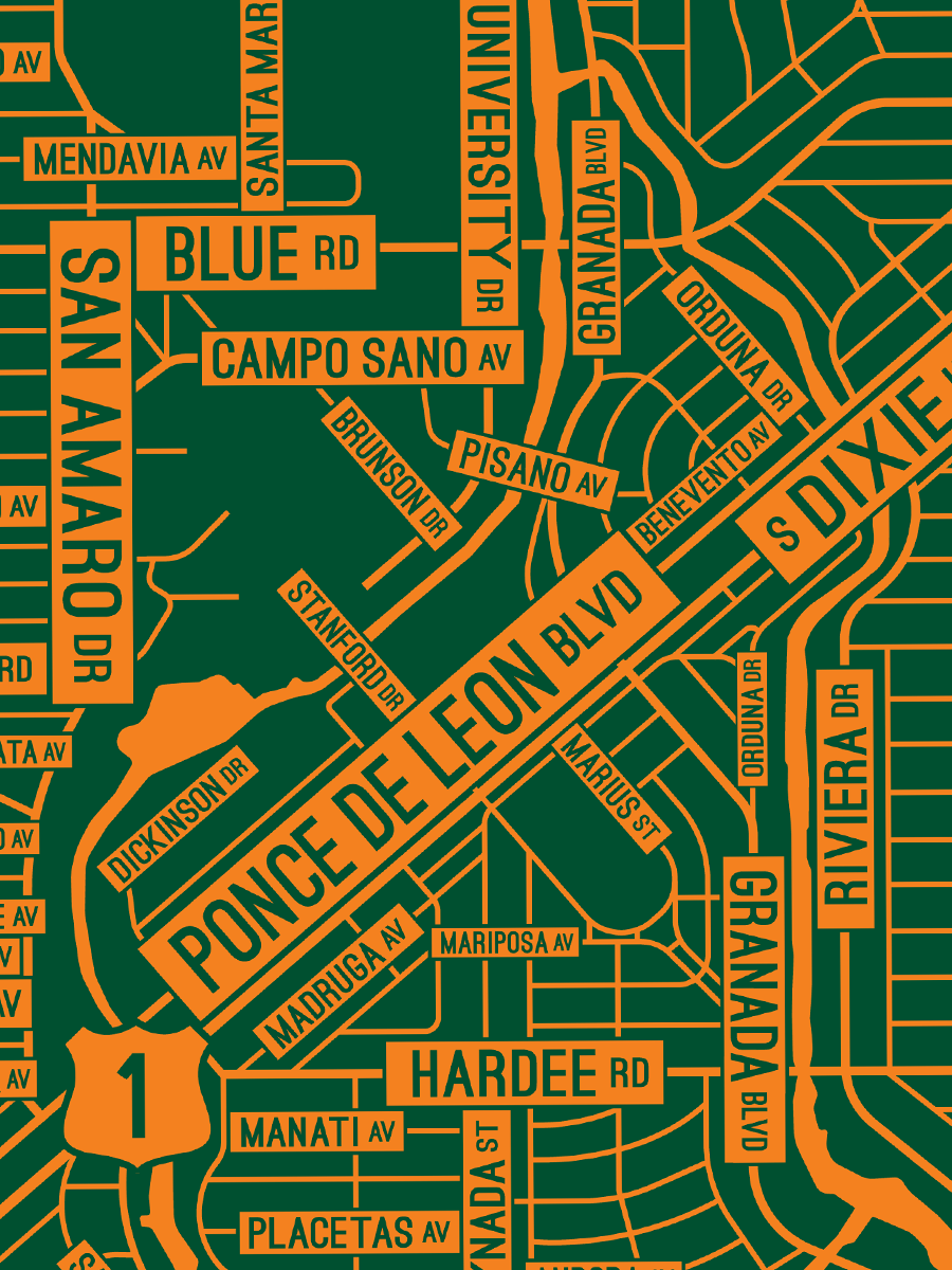 Coral Gables, Florida Street Map