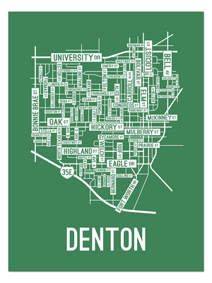 Denton, Texas Street Map