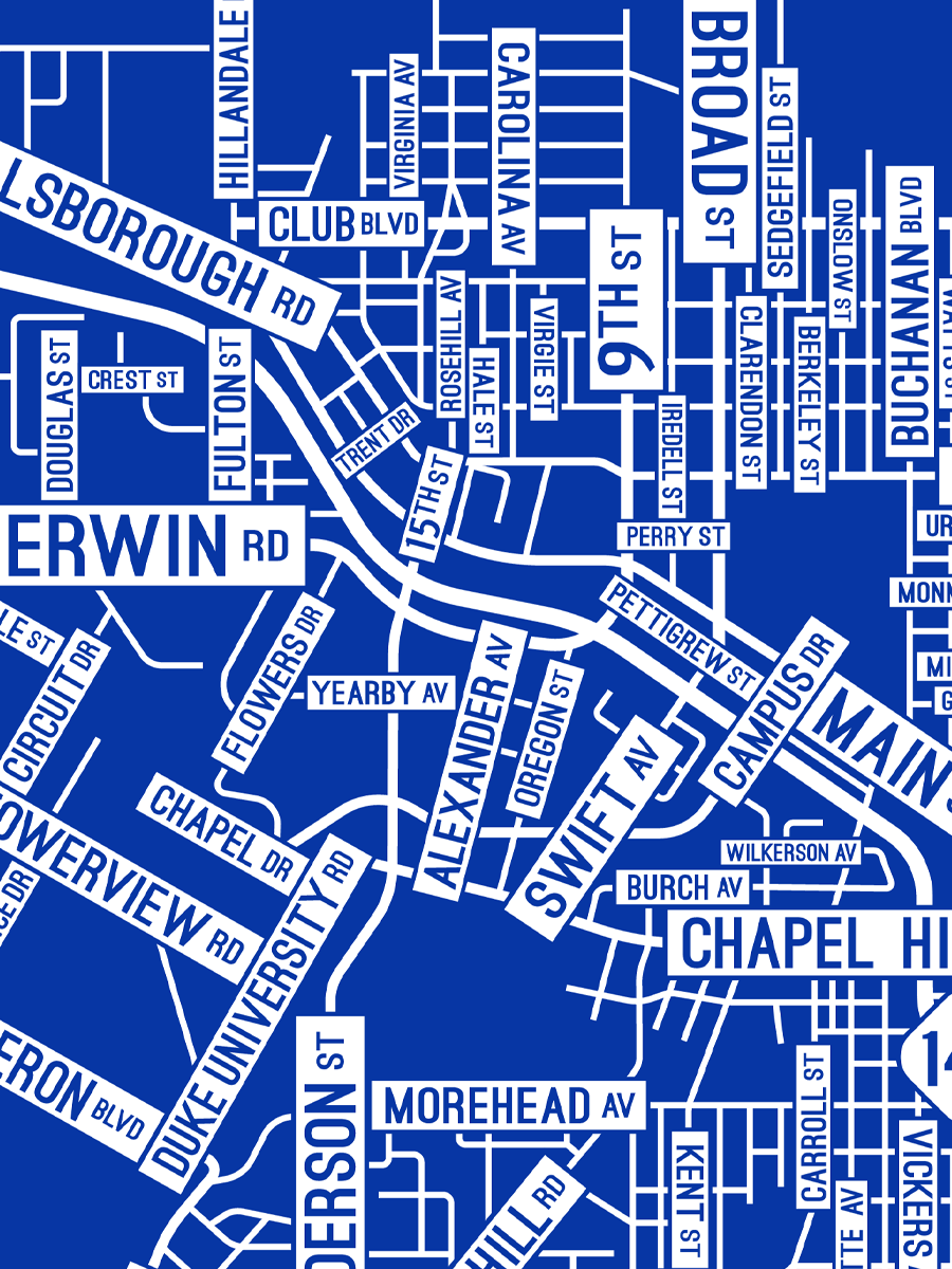 Durham, North Carolina Street Map