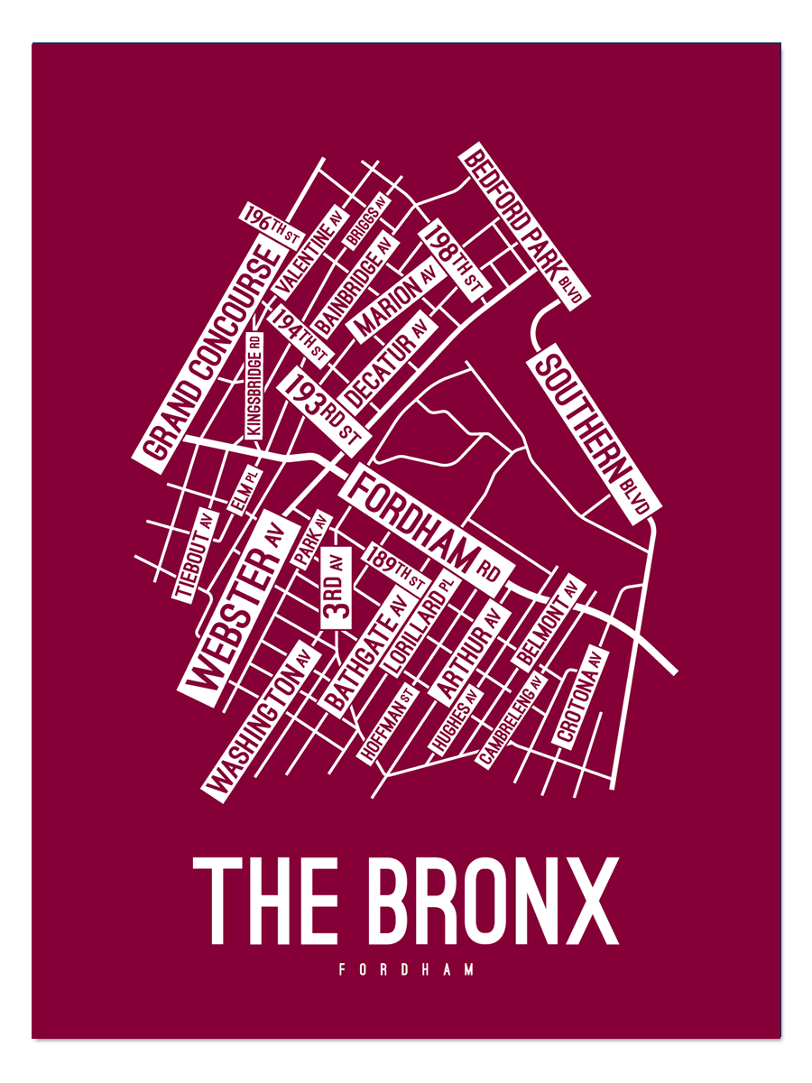 The Bronx, New York Street Map