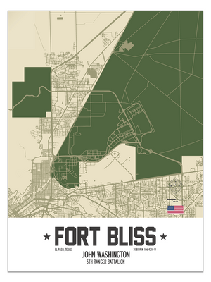 Fort Bliss, El Paso, Texas Map
