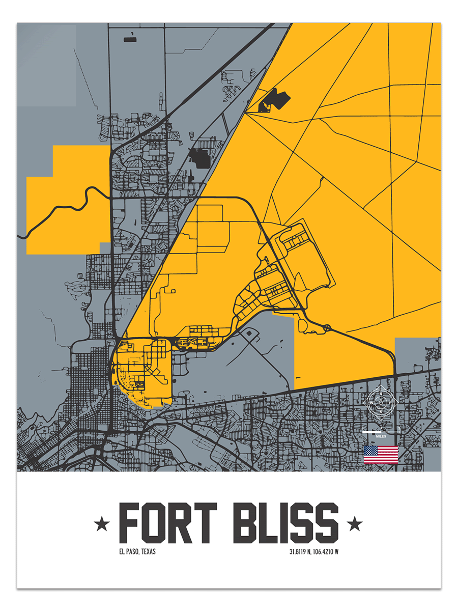 Fort Bliss, El Paso, Texas Map