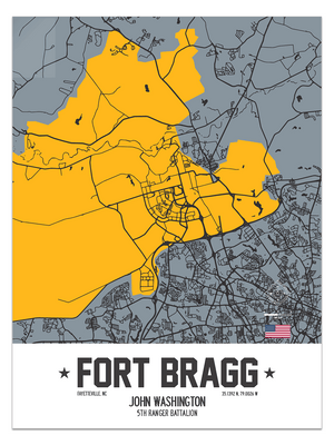 Fort Bragg, Fayetteville, North Carolina Map