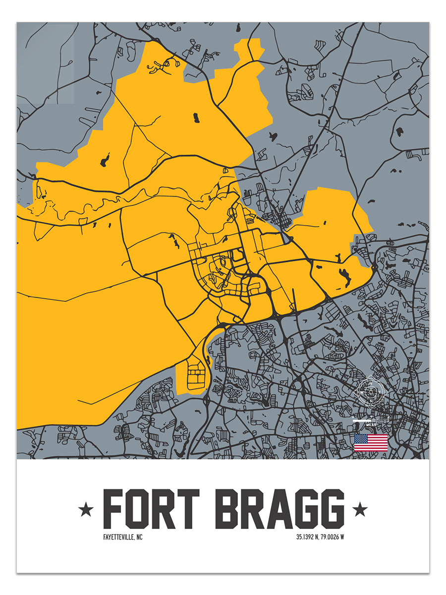 Fort Bragg, Fayetteville, North Carolina Map
