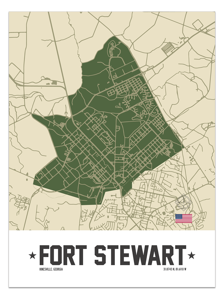 Fort Stewart, Hinesville Georgia Map