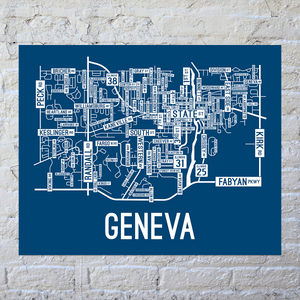 Geneva, Illinois Street Map Screen Print - LIMITED EDITION