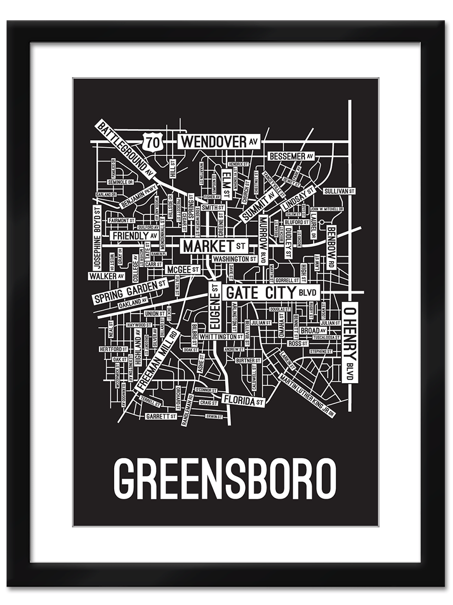 Greensboro, North Carolina Street Map