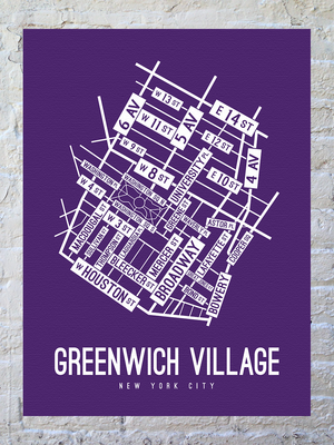 Greenwich Village, New York Street Map Canvas