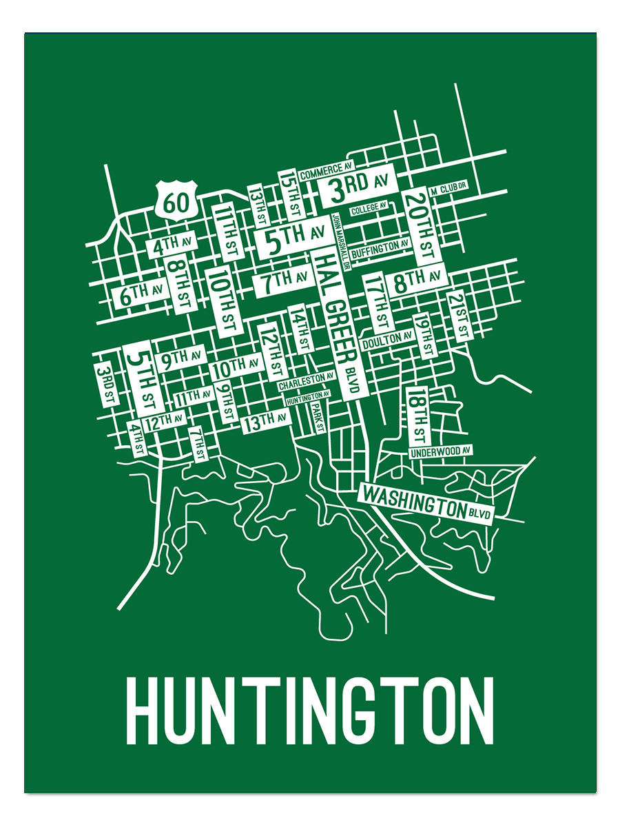 Huntington, West Virginia Street Map