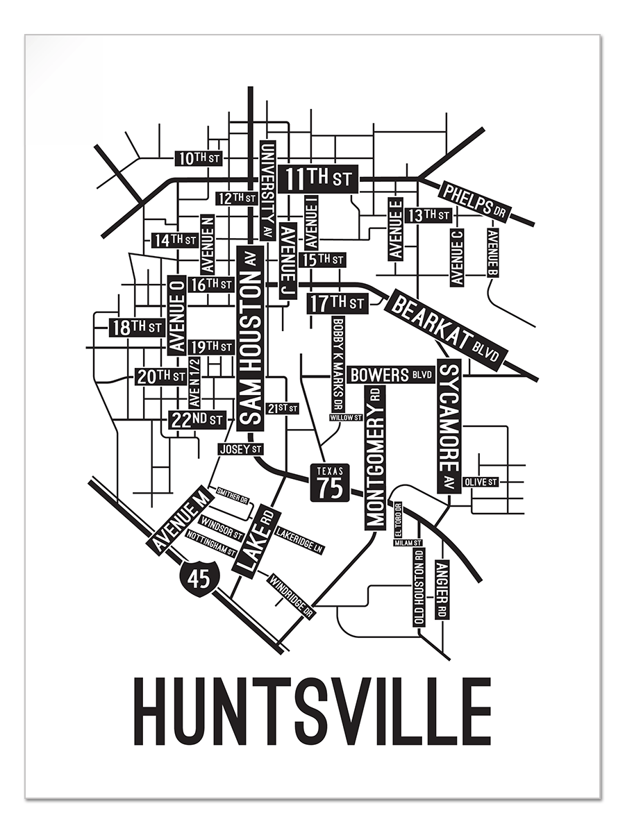 Huntsville, Texas Street Map