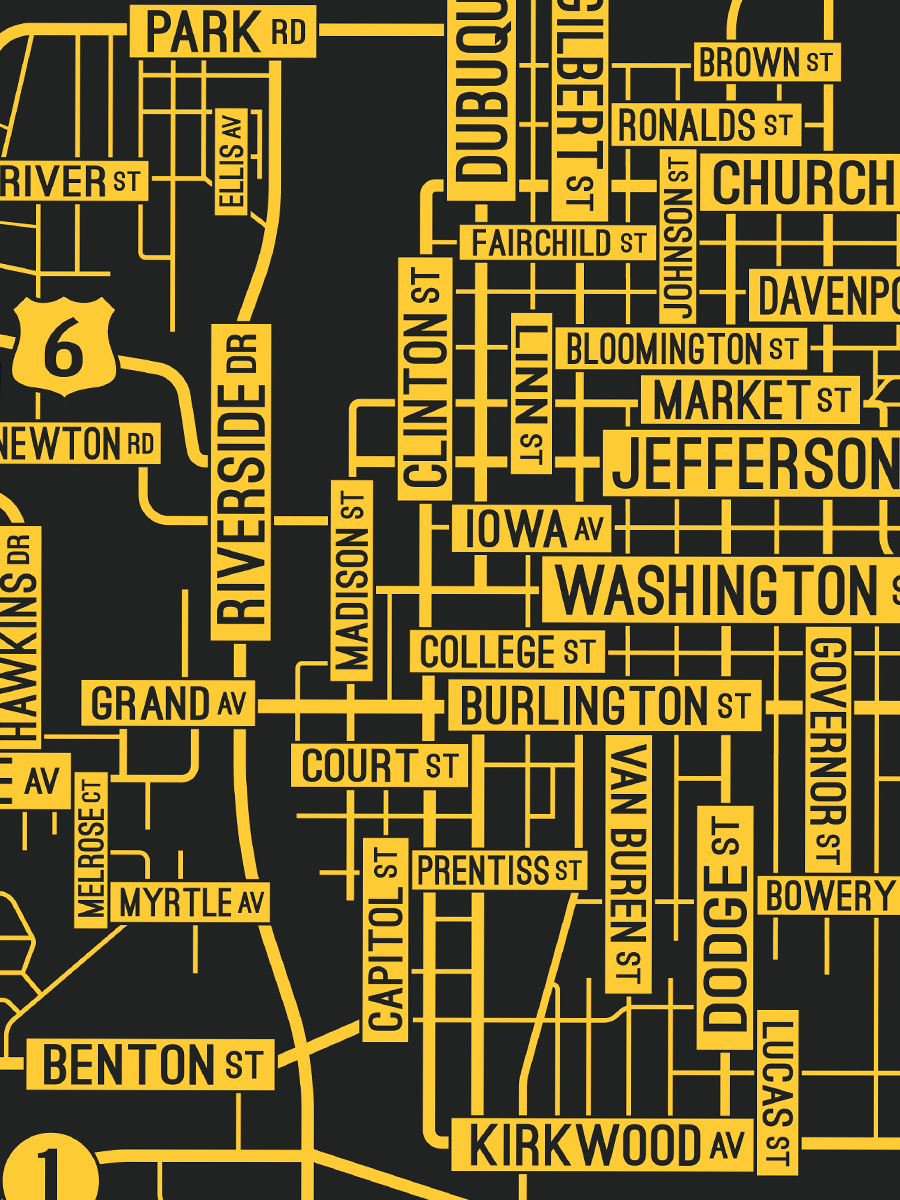 Iowa City, Iowa Street Map