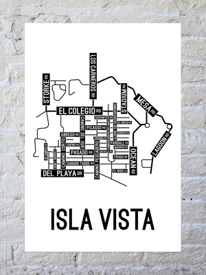 Isla Vista, California Street Map Poster