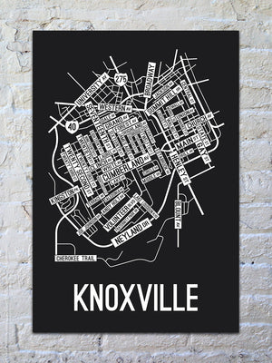 Knoxville, Tennessee Street Map Screen Print