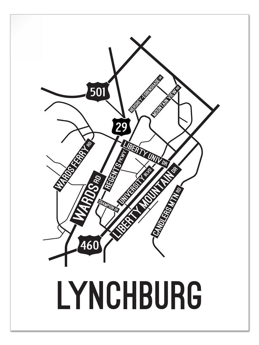 Lynchburg, Virginia Street Map
