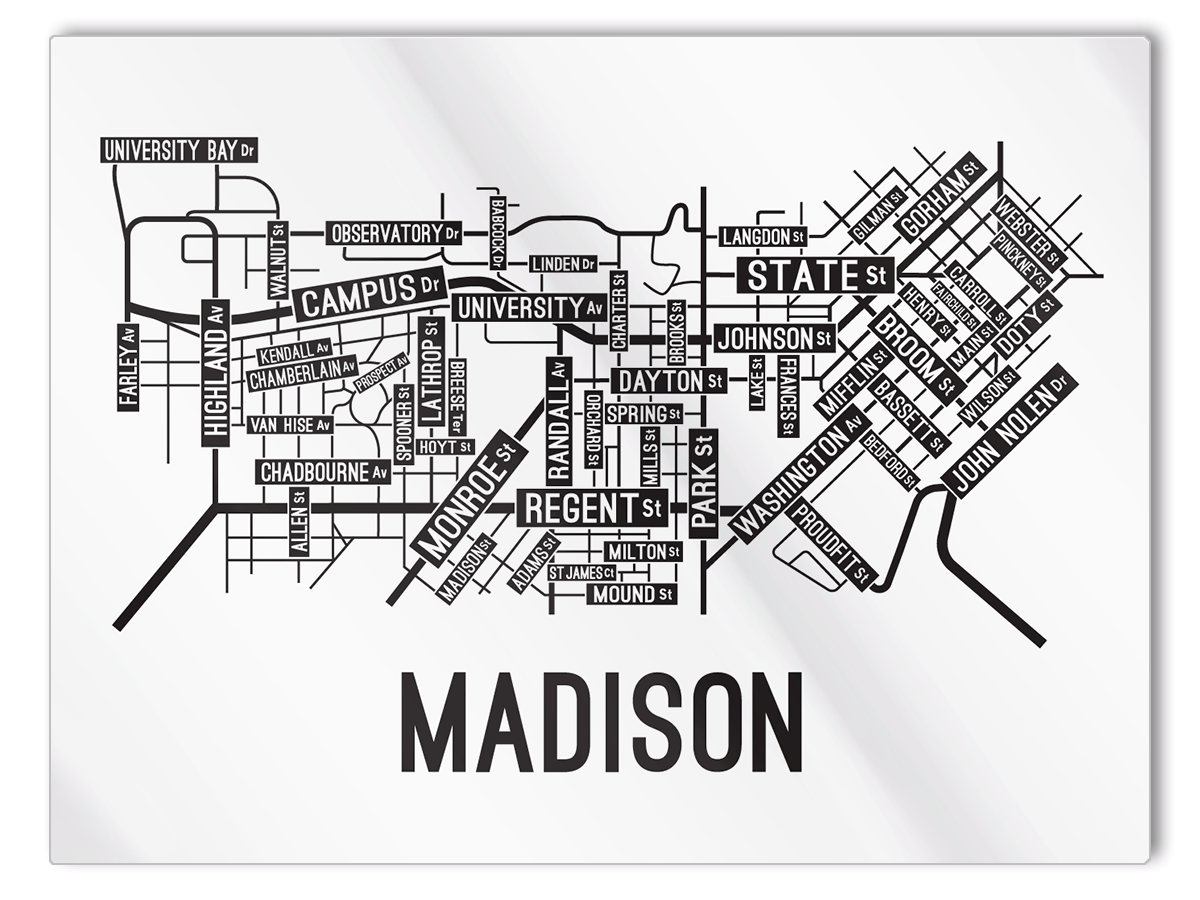 Madison, Wisconsin Street Map - School Street Posters