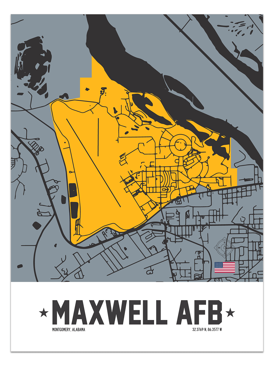 Maxwell Air Force Base, Montgomery, Alabama Map