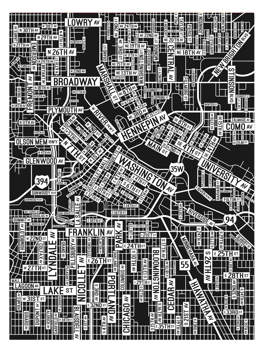 Minneapolis, Minnesota Street Map