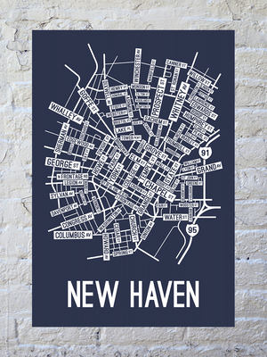 New Haven, Connecticut Street Map Print