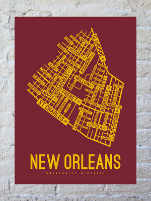 New Orleans, Louisiana Street Map Poster
