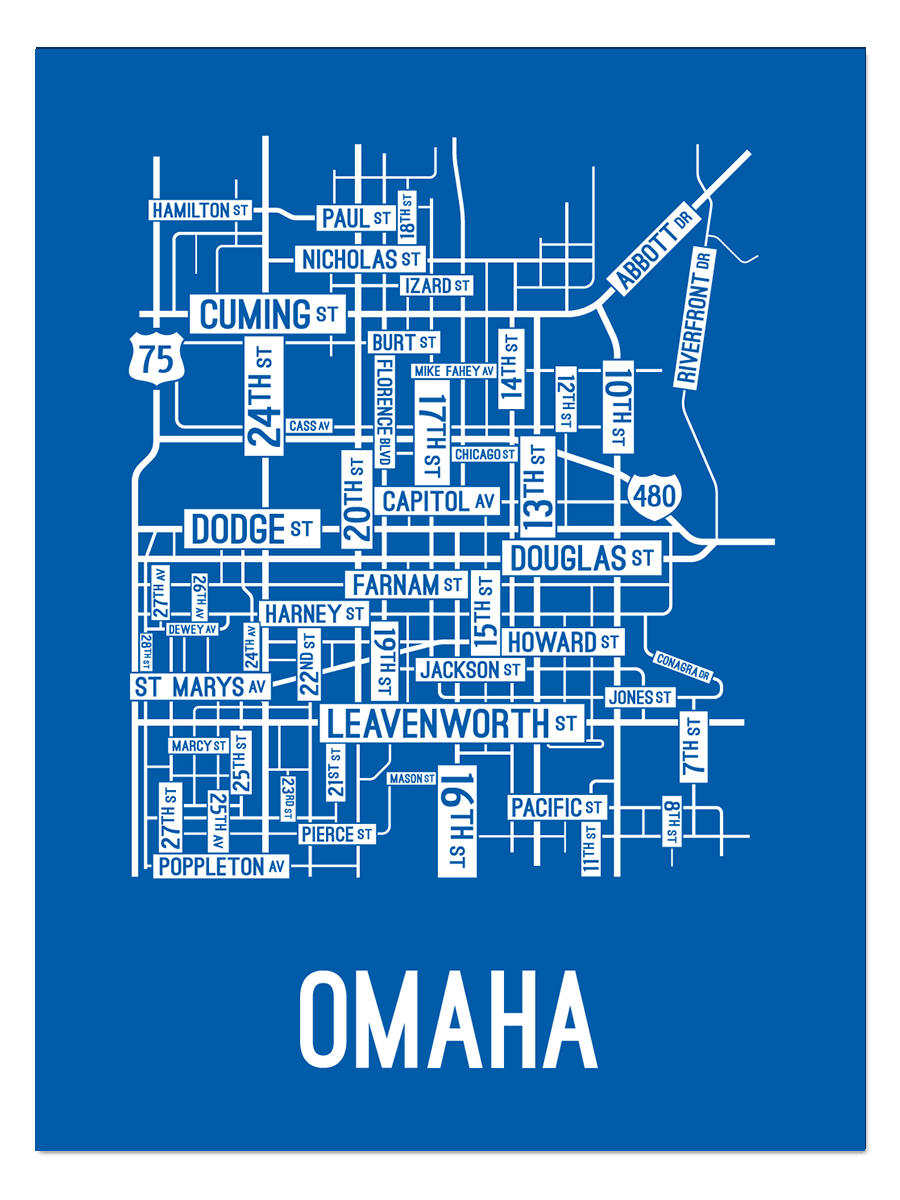 Omaha, Nebraska Street Map