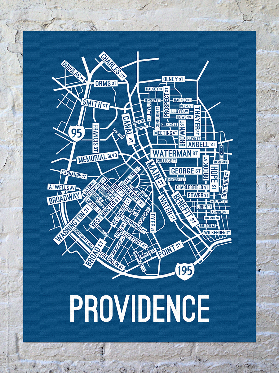 Providence, Rhode Island Street Map Canvas