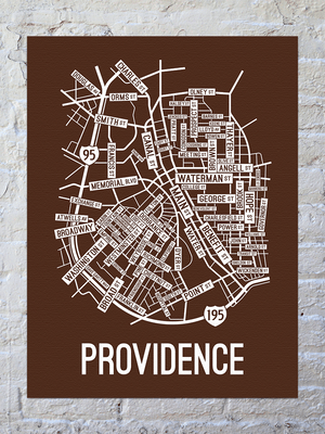 Providence, Rhode Island Street Map Canvas