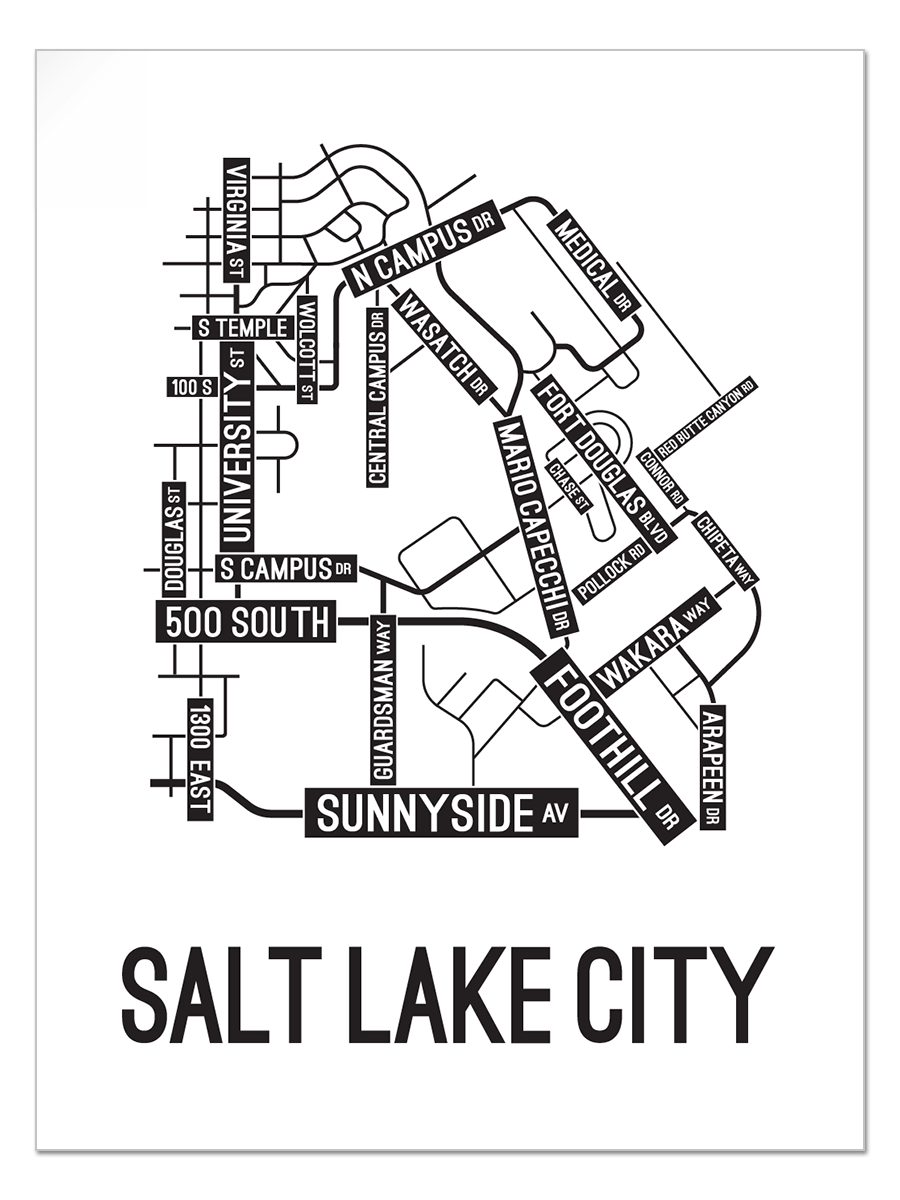 Salt Lake City, Utah Street Map