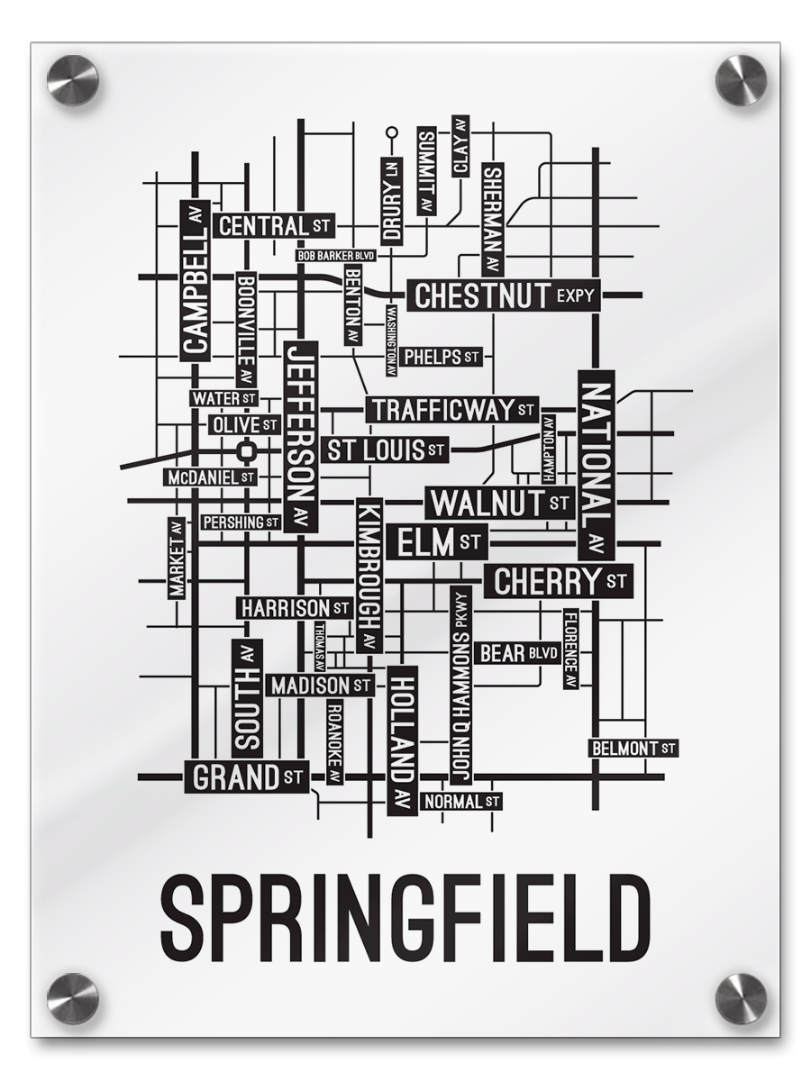 Springfield, Missouri Street Map - School Street Posters