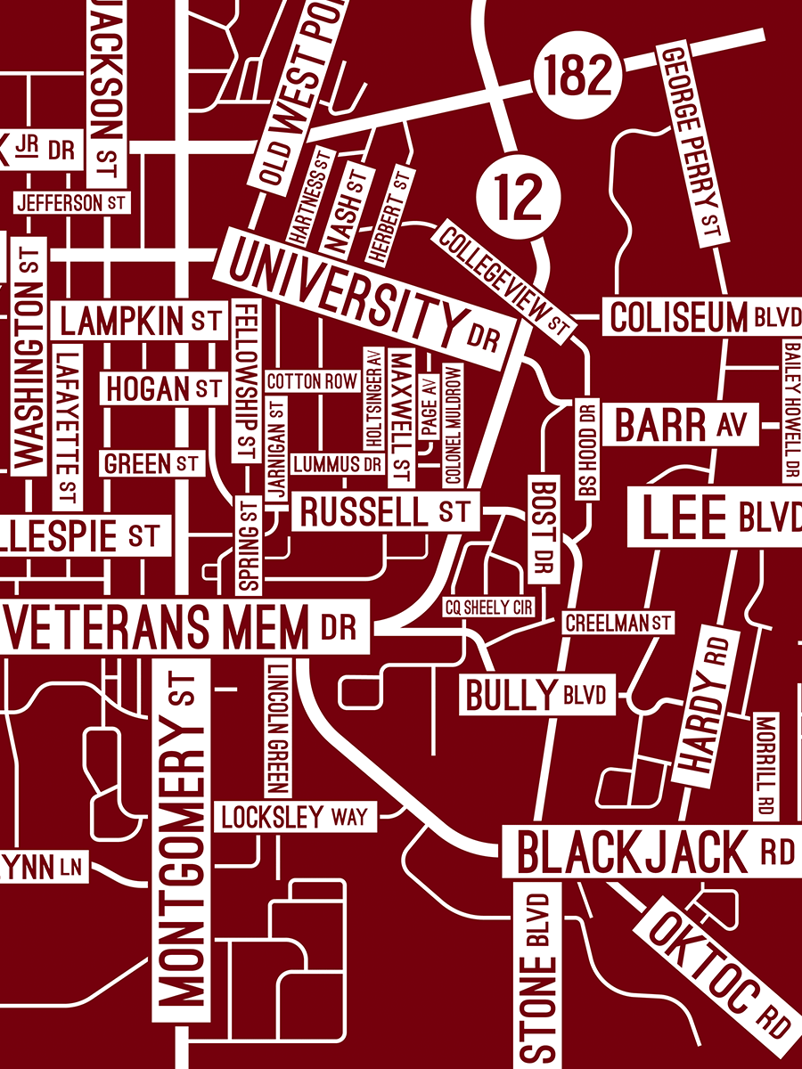 Starkville, Mississippi Street Map