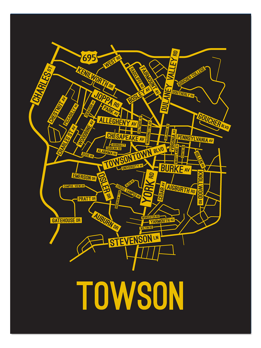 Towson, Maryland Street Map