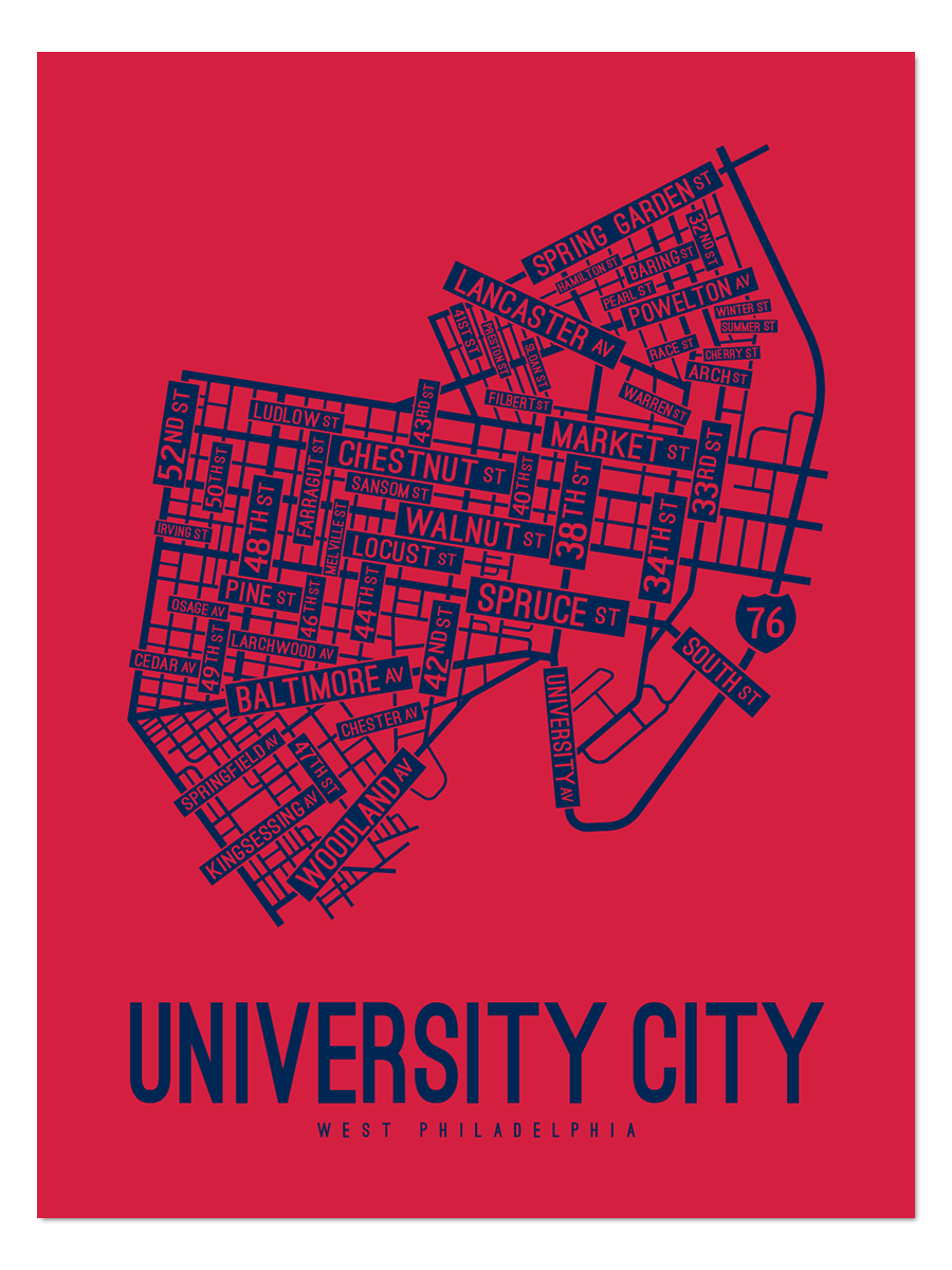 University City, Philadelphia Street Map