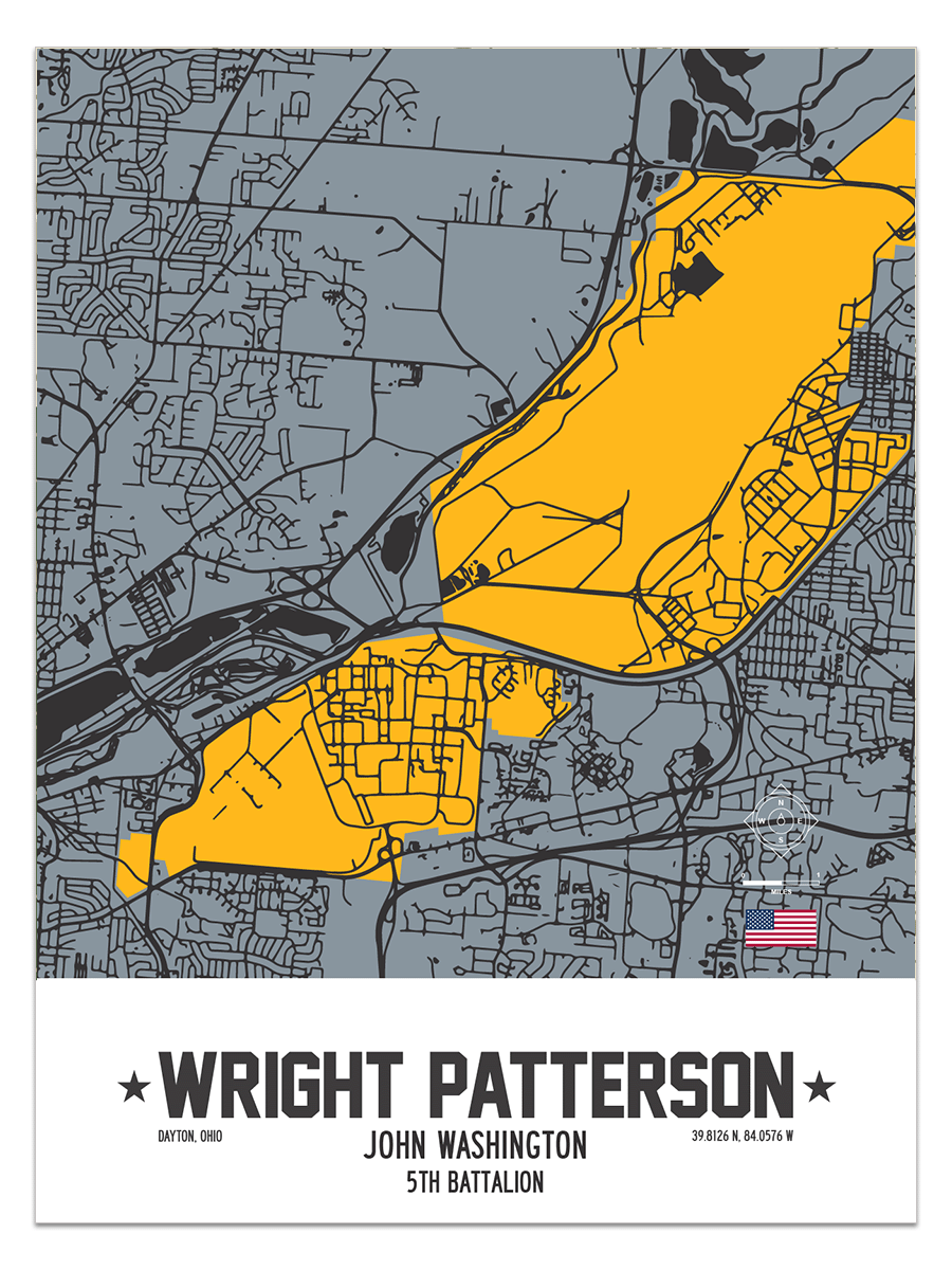 Wright Patterson Air Force Base, Dayton, Ohio Map