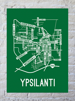 Ypsilanti, Michigan Street Map Canvas