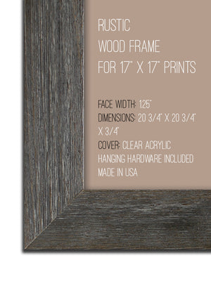 17" x 17" Rustic Wood Frame Without Print