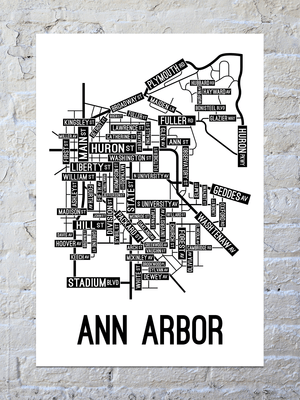Ann Arbor, Michigan Street Map Poster