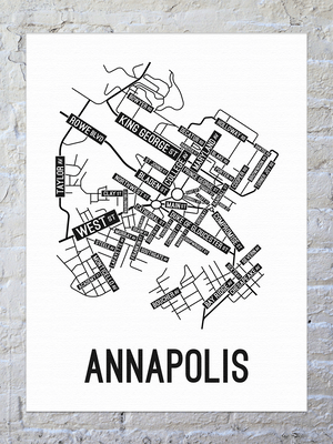 Annapolis, Maryland Street Map Canvas