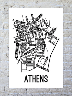 Athens, Georgia Street Map Poster