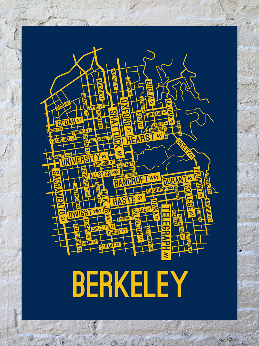 Berkeley, California Street Map Poster