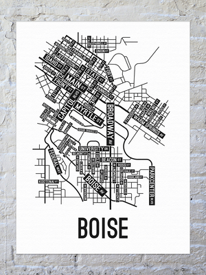 Boise, Idaho Street Map Canvas