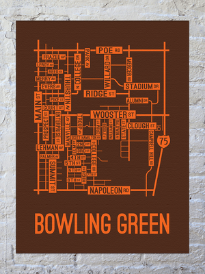 Bowling Green, Ohio Street Map Canvas