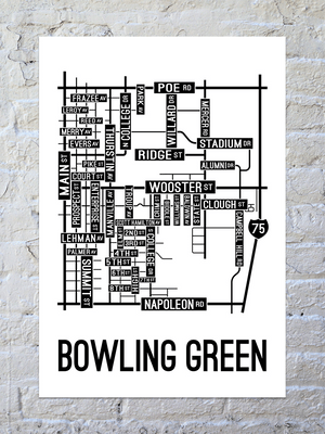 Bowling Green, Ohio Street Map Poster