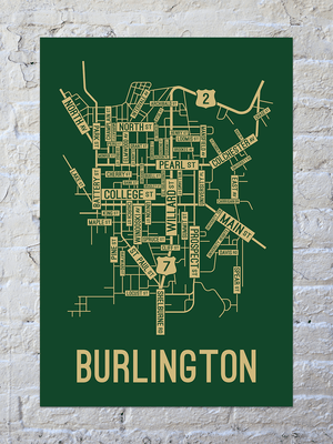 Burlington, Vermont Street Map Print