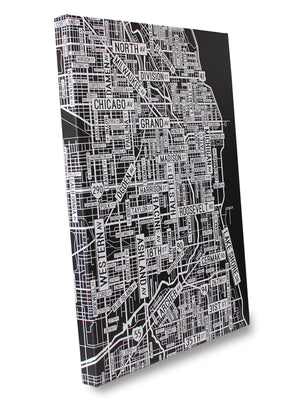 Chicago, Illinois Downtown Street Map Canvas