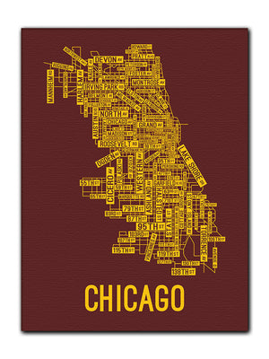 Chicago, Illinois Street Map Canvas
