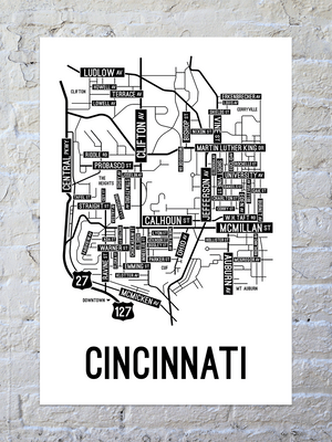 Cincinnati, Ohio Street Map Poster