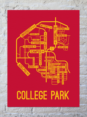 College Park, Maryland Street Map Canvas