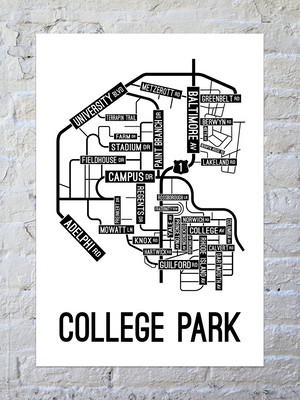 College Park, Maryland Street Map Poster