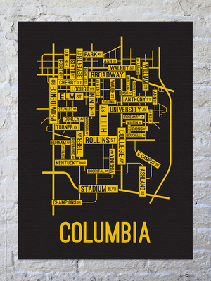 Columbia, Missouri Street Map Canvas