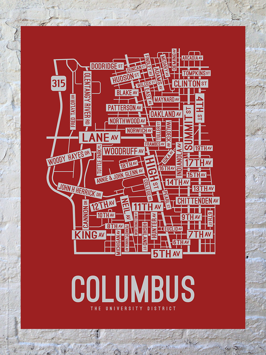 Columbus, Ohio Street Map Poster